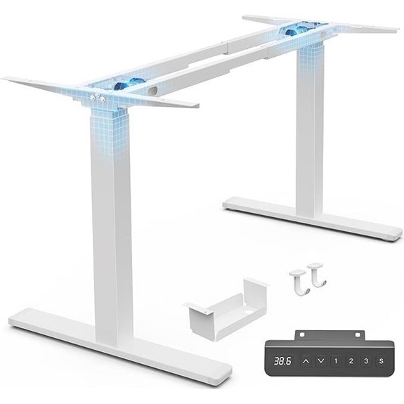 Huuger Dual Motor Standing Desk Frame (White)
