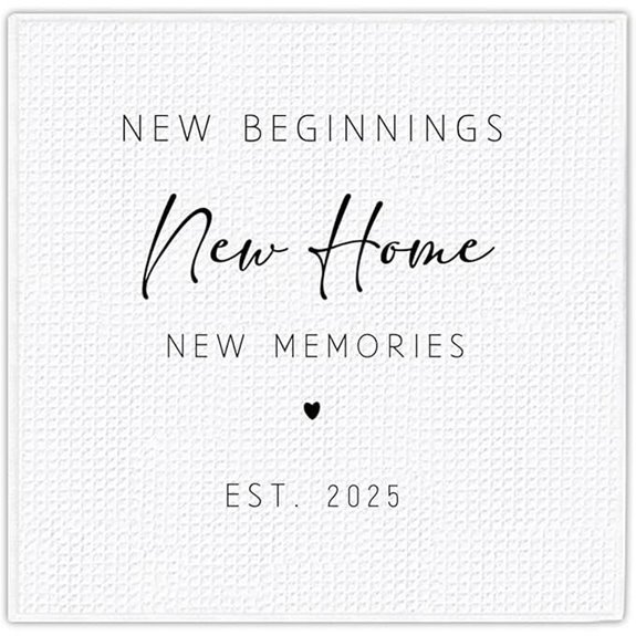 Housewarming White Kitchen Hand Towels (13x13 inches)