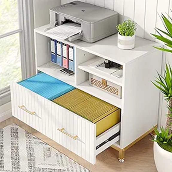 Tribesigns White Lateral File Cabinet with Drawer