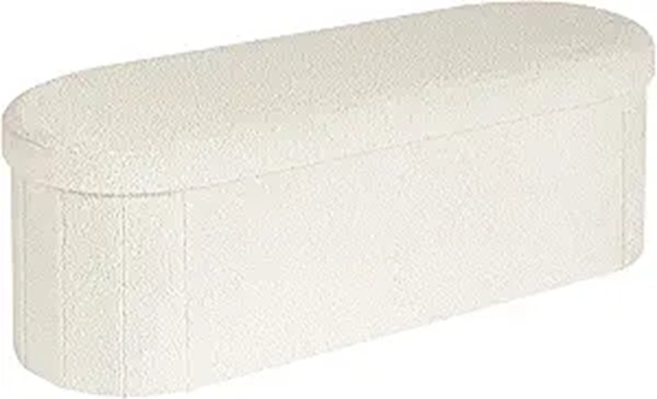 B FSOBEIIALEO Storage Ottoman Foot Rest White