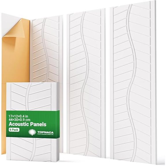 6 Pack White Acoustic Wall Panels for Recording Studio
