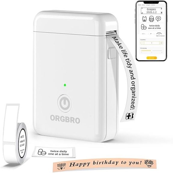 ORGBRO Wireless Portable Bluetooth Label Maker