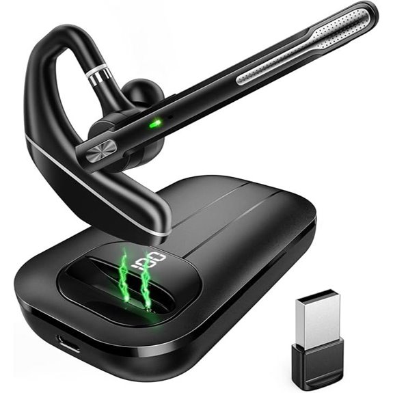 Bluetooth Headset V5.3 with Charging Case and Noise Canceling