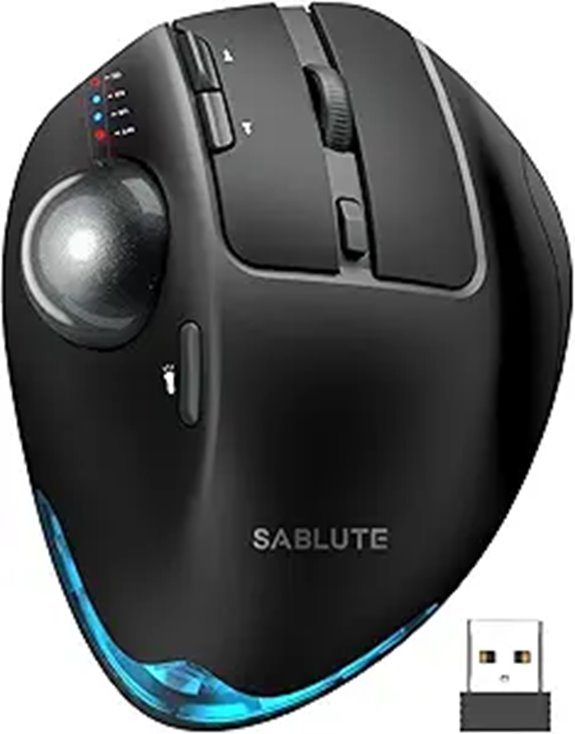 SABLUTE Wireless Trackball Mouse with Bluetooth & DPI