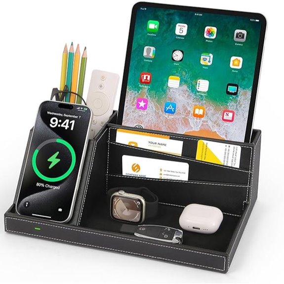 Wireless Charging Station with Desk Organizer for iPhone