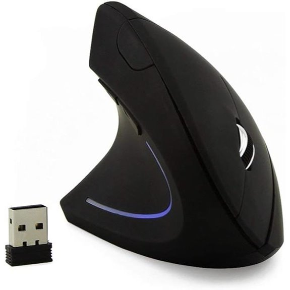 Wireless Vertical Ergonomic Mouse with LED Light