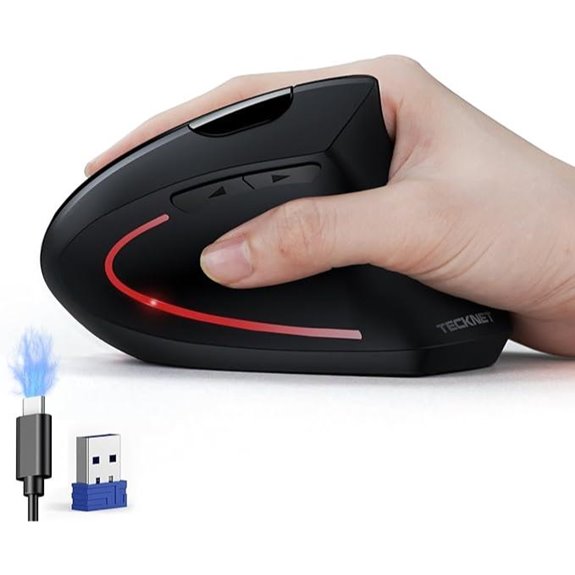 TECKNET Wireless Ergonomic Vertical Mouse with 4800 DPI