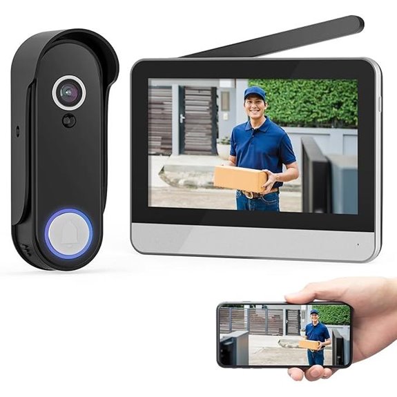 Wireless Video Doorbell with Touchscreen and Motion Detection