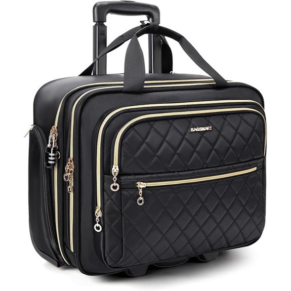 BAGSMART Women's Rolling Laptop Bag with TSA Lock