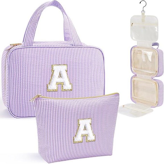 YOOLIFE Initial Hanging Toiletry Bag for Women