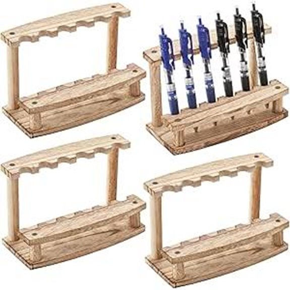 SOUJOY 4-Pack Wood Pen Display Stand Organizer