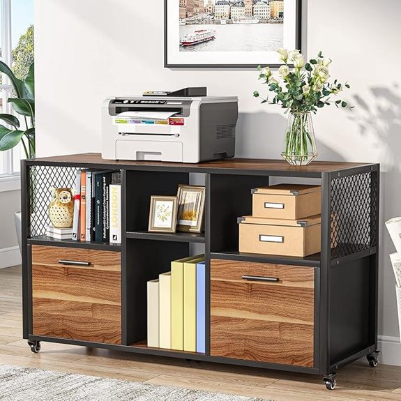 Tribesigns 2-Drawer Wood File Cabinet with Shelves