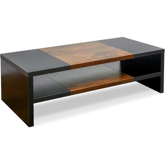 TEAMIX 2-Tier Wooden Monitor and Printer Stand