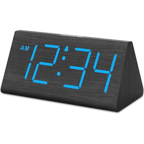 DreamSky Wooden Digital Alarm Clock with USB & Loud Alarm