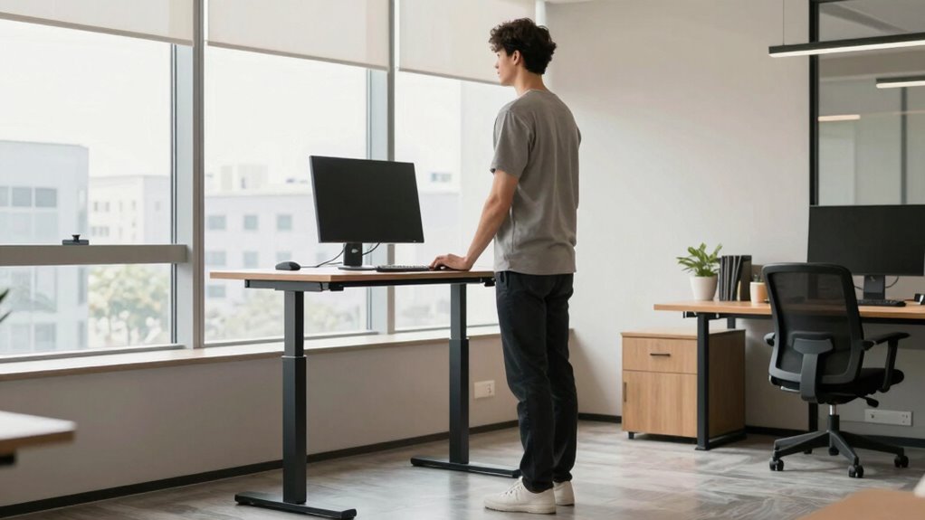 adjust desk and monitor height