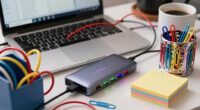 cluttered accessories hinder productivity