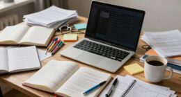 cluttered desk hinders concentration