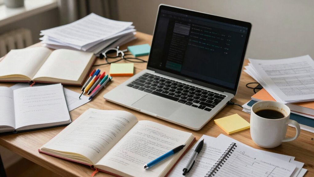 cluttered desk hinders concentration