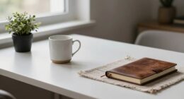 serene balanced workspace design