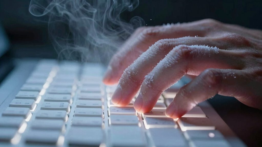 warm hands improve typing efficiency
