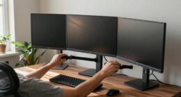 Need A Triple Monitor Desk Mount? PUTORSEN Fits Screens Up To 32″ For $56
